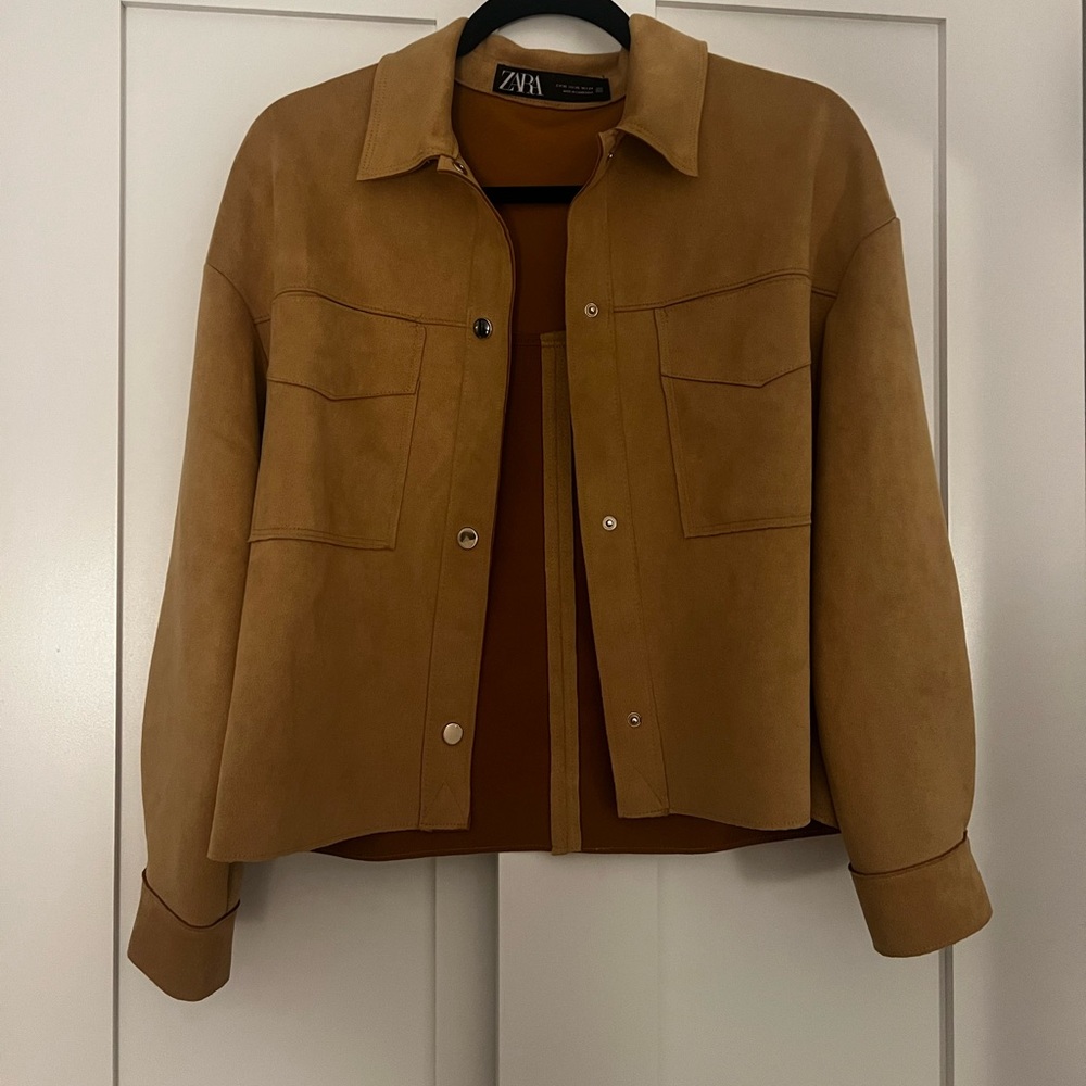 Zara brown suede jacket size XS